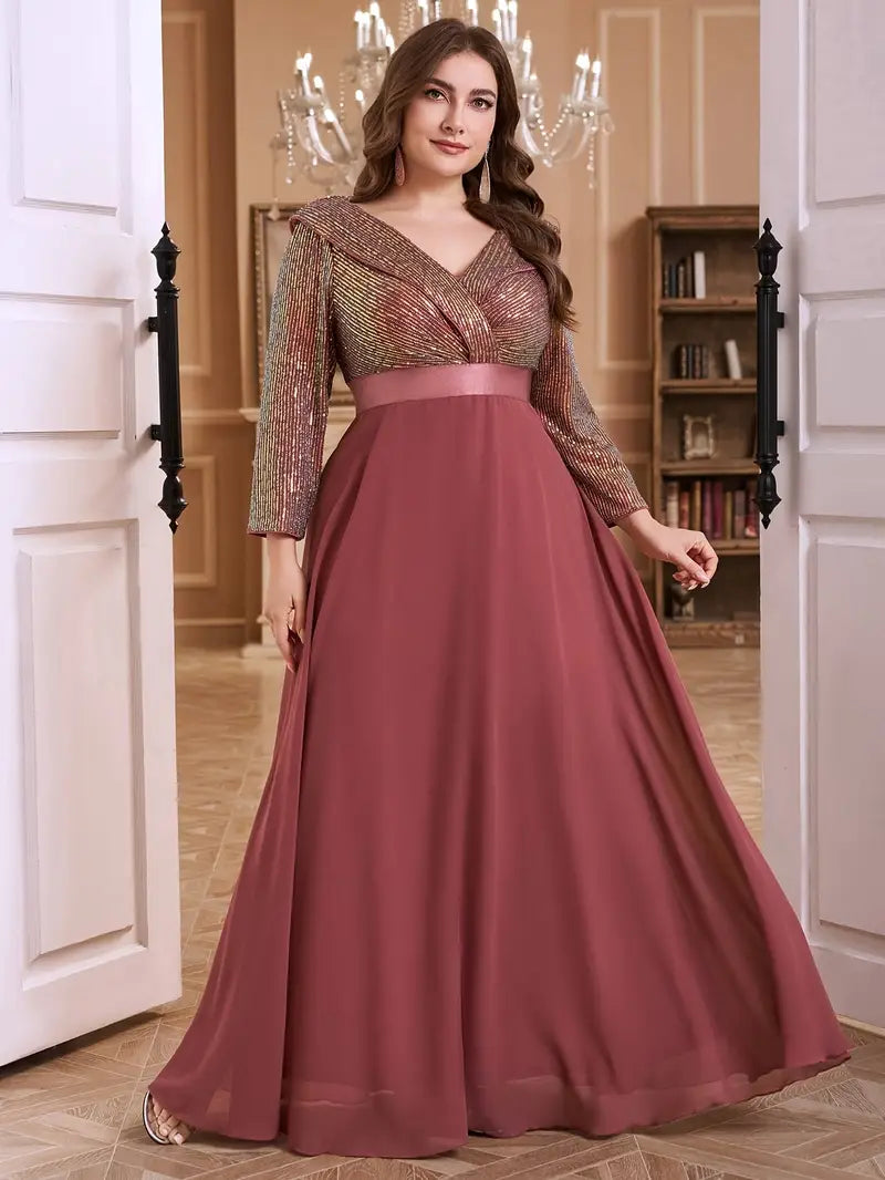 Scarlet Elegance Plus Gown