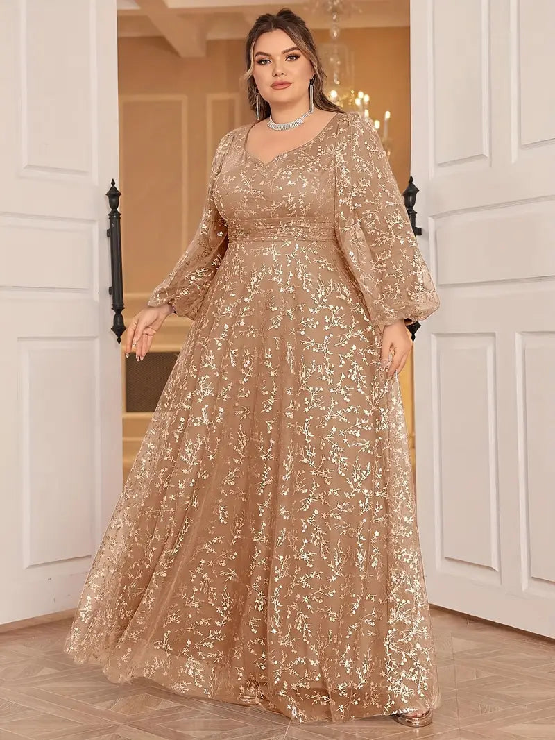 Scarlet Elegance Plus Gown
