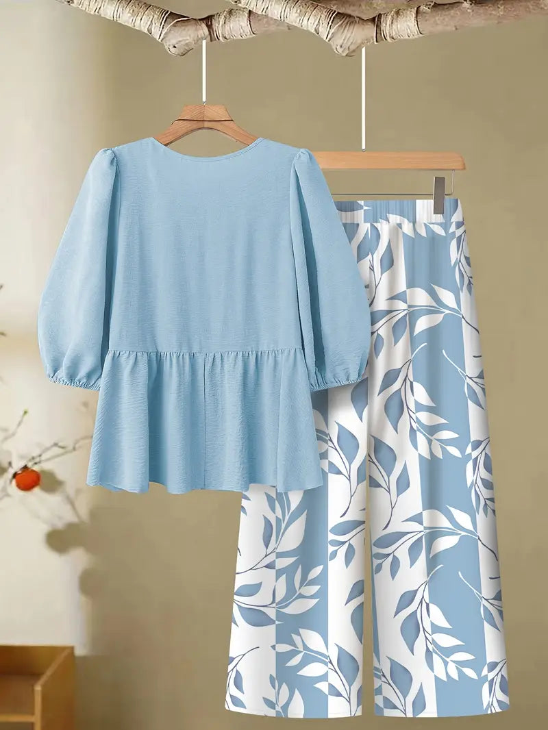 Comfort Chic: Plus-Size Shirt & Pants Set