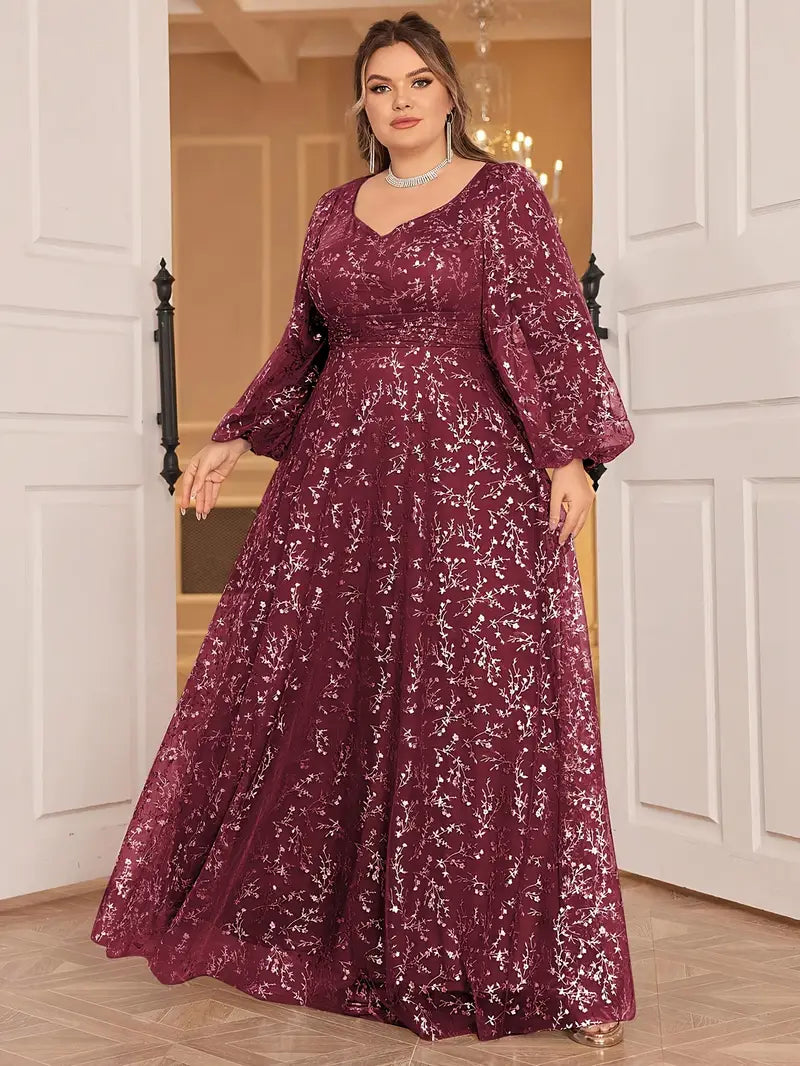 Scarlet Elegance Plus Gown