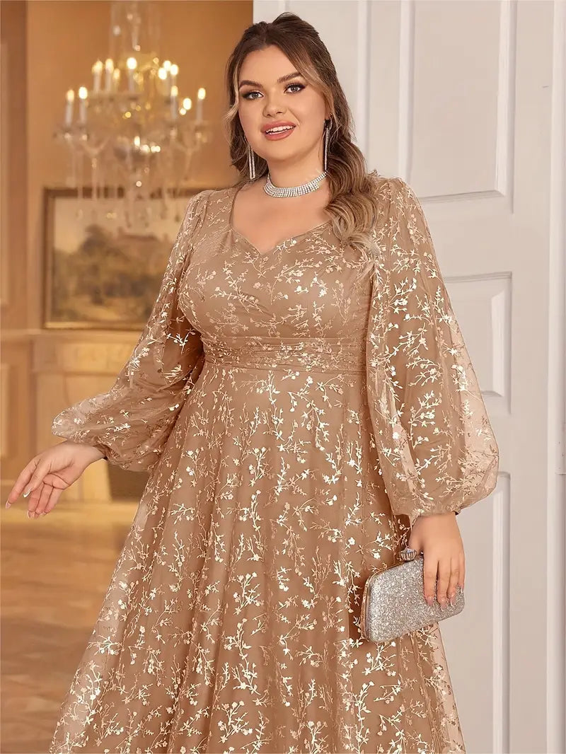 Scarlet Elegance Plus Gown