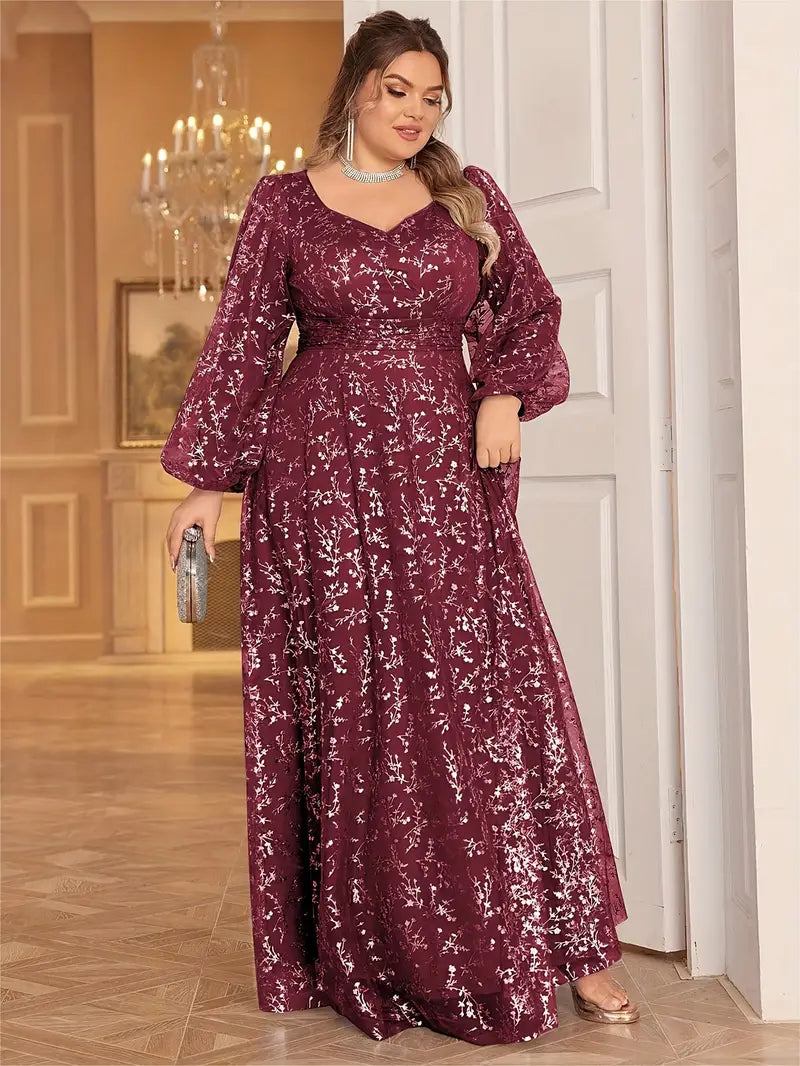 Scarlet Elegance Plus Gown