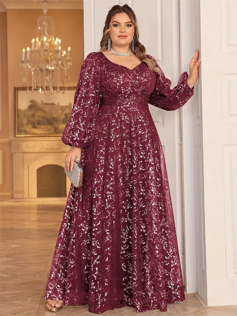 Scarlet Elegance Plus Gown