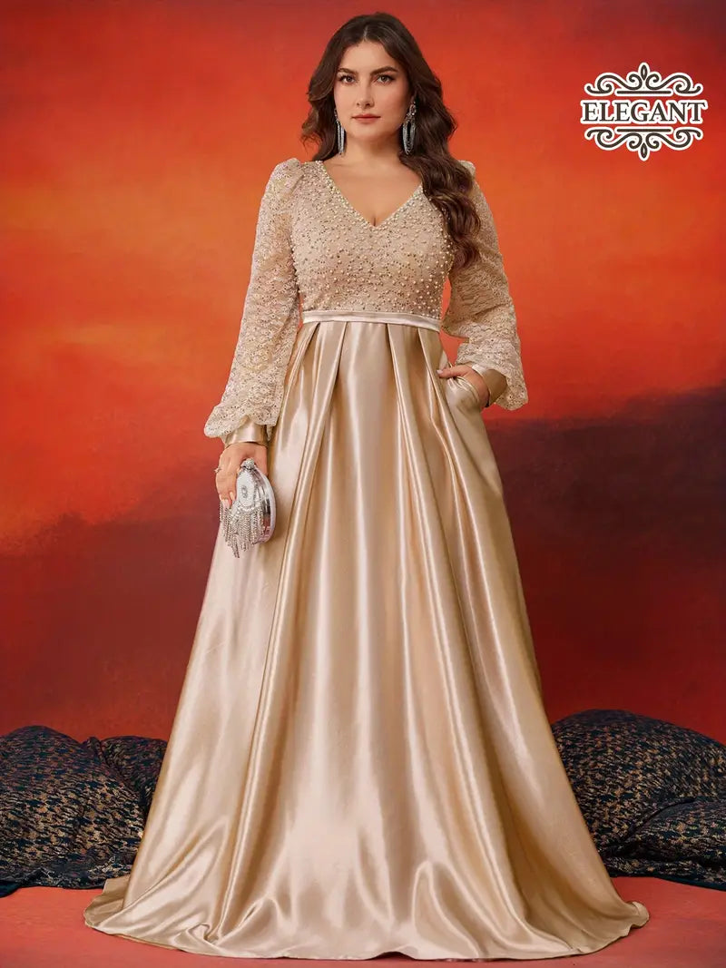 Scarlet Elegance Plus Gown