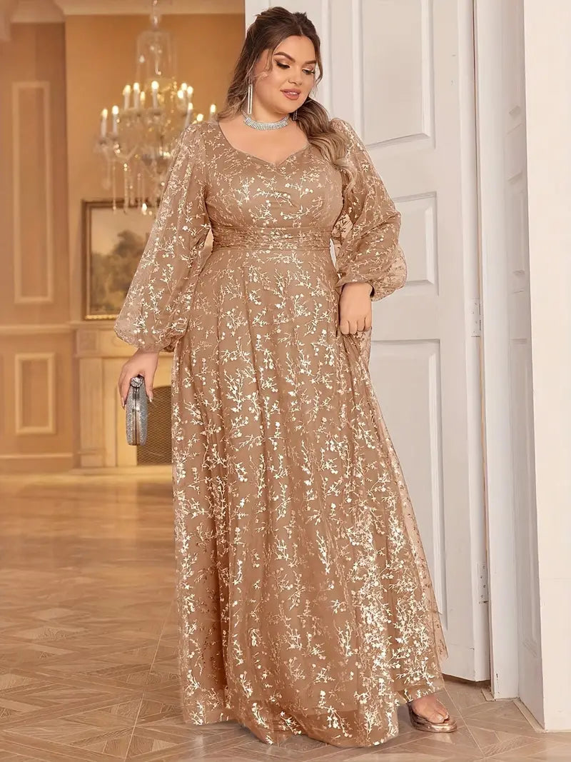 Scarlet Elegance Plus Gown