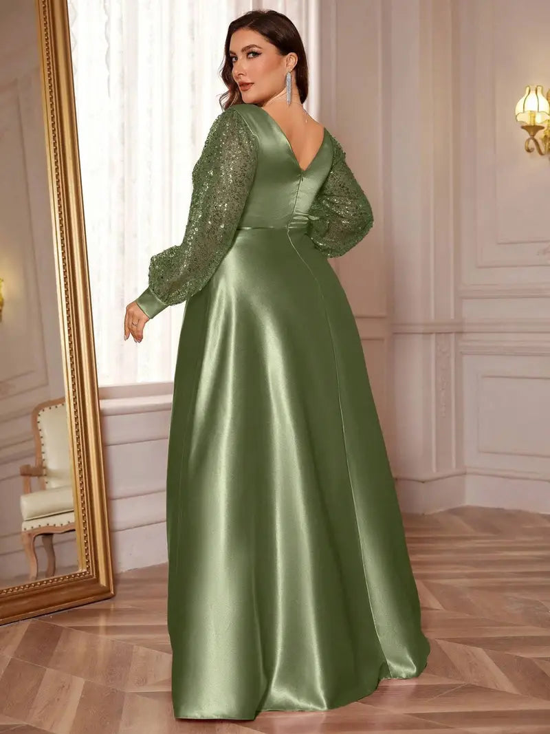 Scarlet Elegance Plus Gown