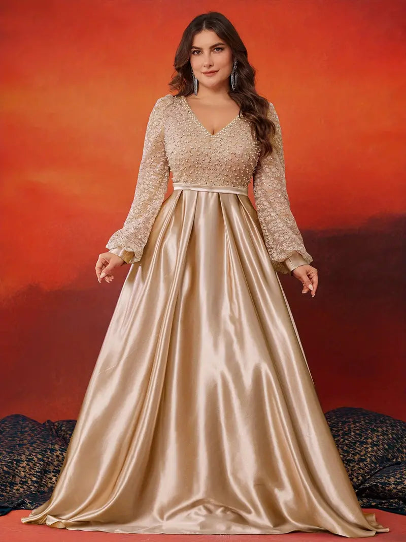 Scarlet Elegance Plus Gown