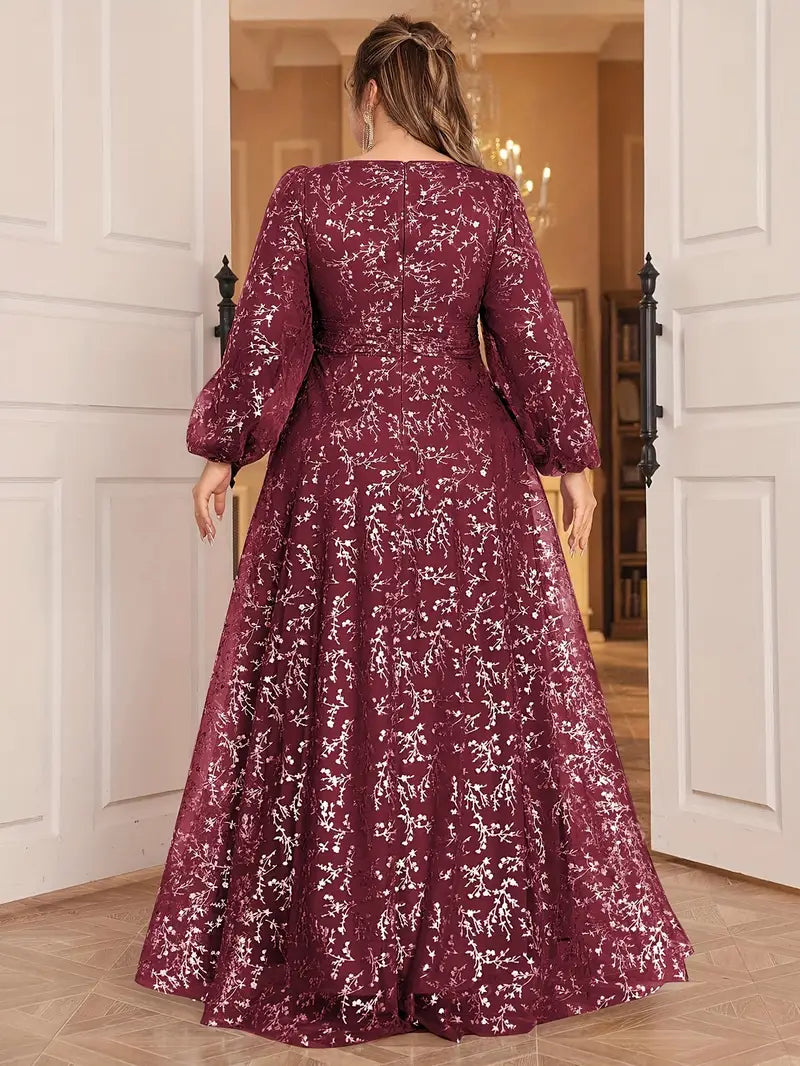 Scarlet Elegance Plus Gown