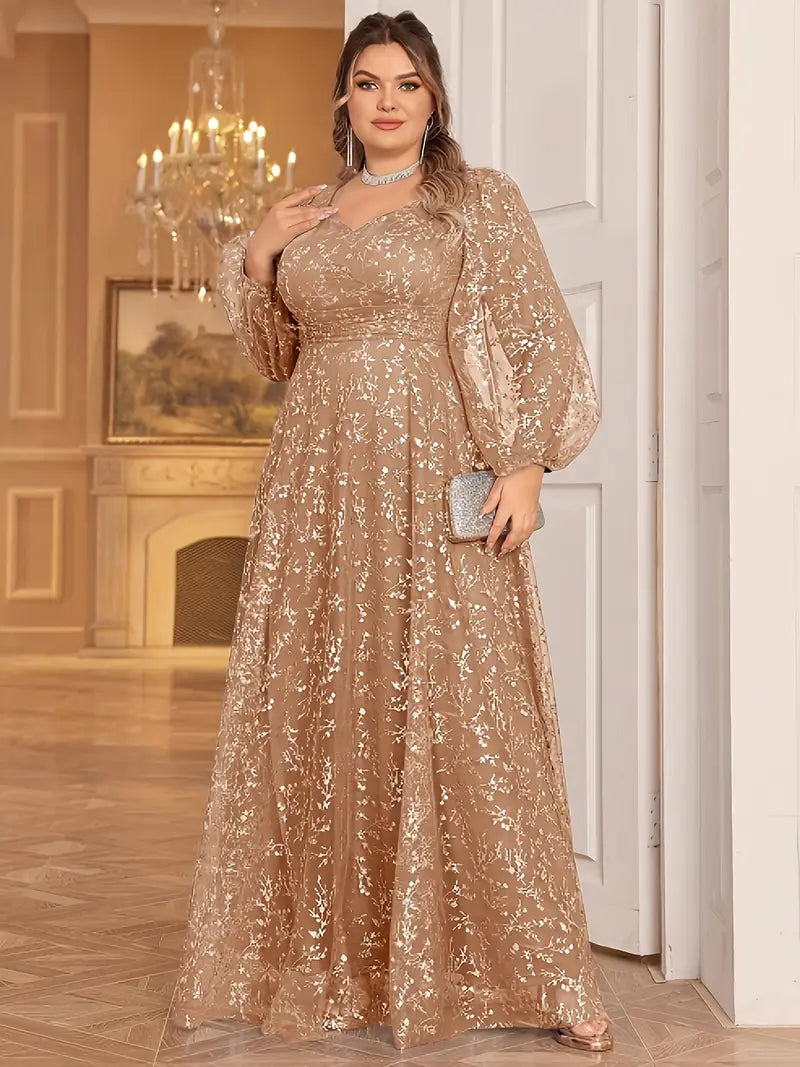 Scarlet Elegance Plus Gown