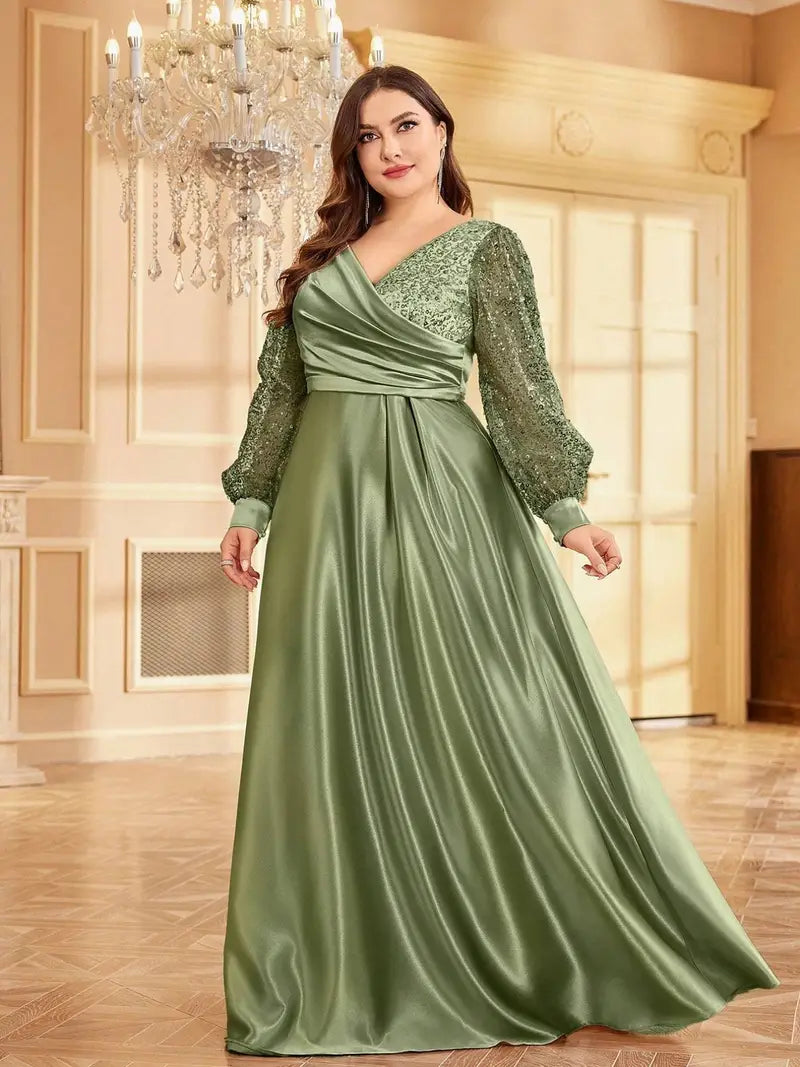 Scarlet Elegance Plus Gown