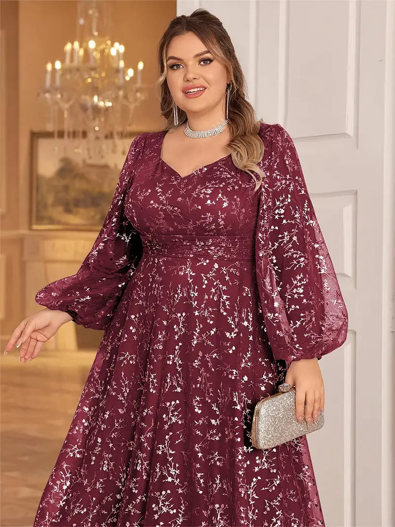 Scarlet Elegance Plus Gown