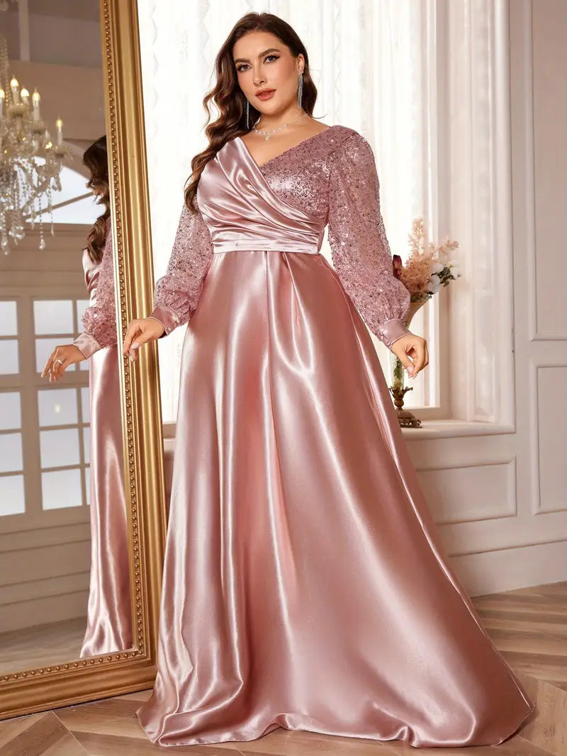 Scarlet Elegance Plus Gown