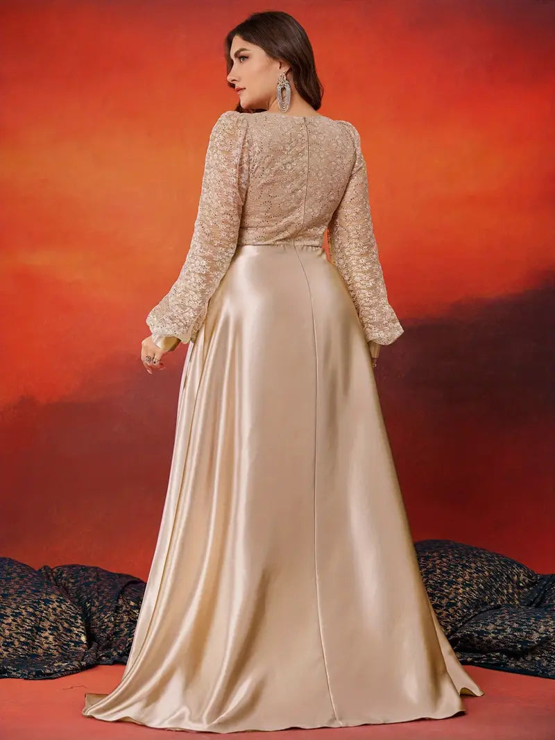 Scarlet Elegance Plus Gown