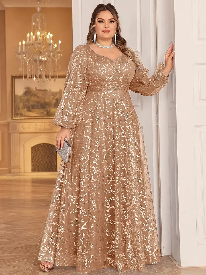 Scarlet Elegance Plus Gown