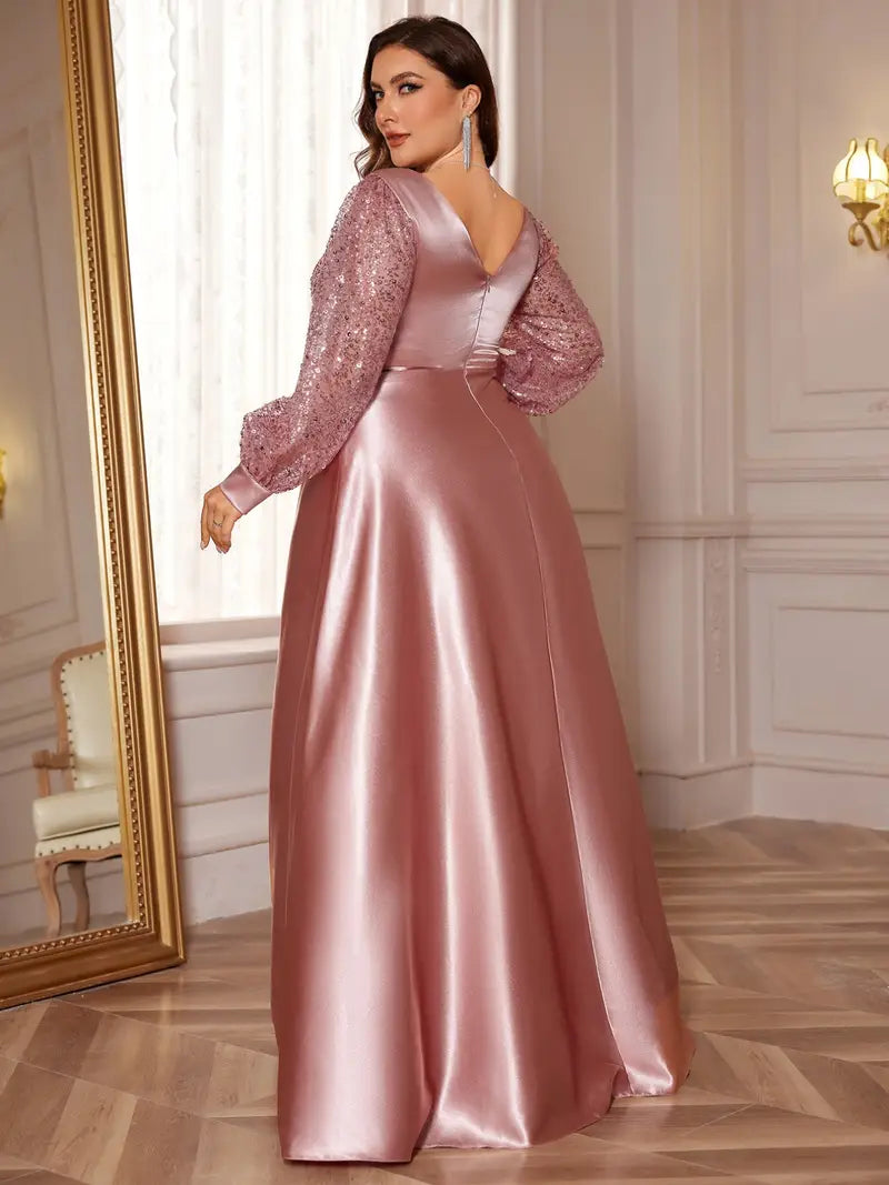 Scarlet Elegance Plus Gown
