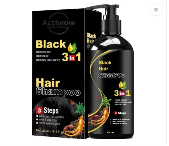 Herbal 3 in 1 Hair Dye Instant Black Hair Shampoo