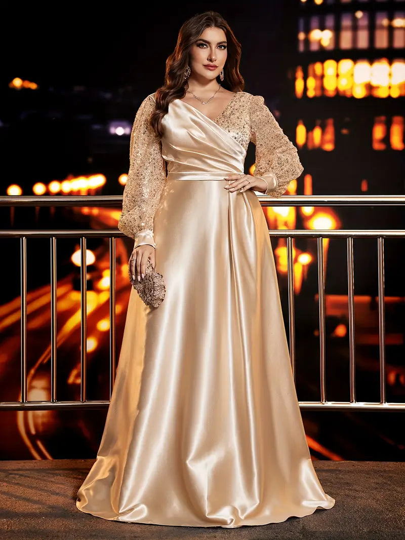Scarlet Elegance Plus Gown