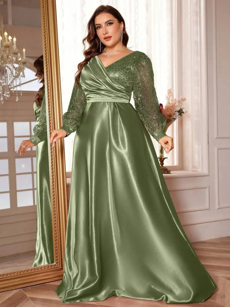 Scarlet Elegance Plus Gown