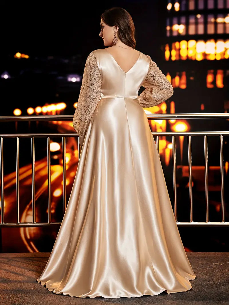 Scarlet Elegance Plus Gown