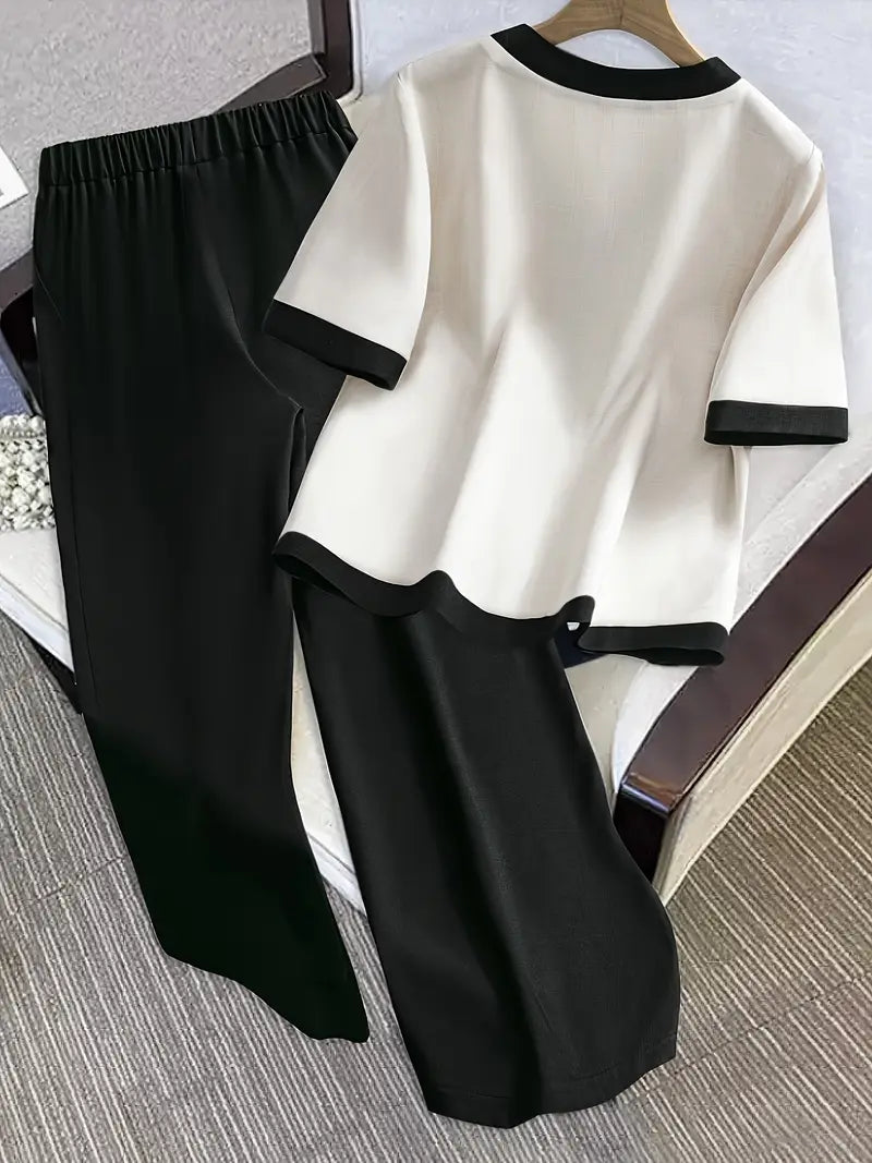Comfort Chic: Plus-Size Shirt & Pants Set