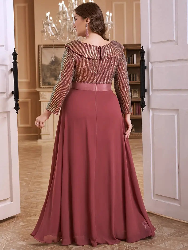 Scarlet Elegance Plus Gown
