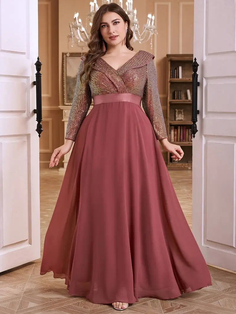 Scarlet Elegance Plus Gown