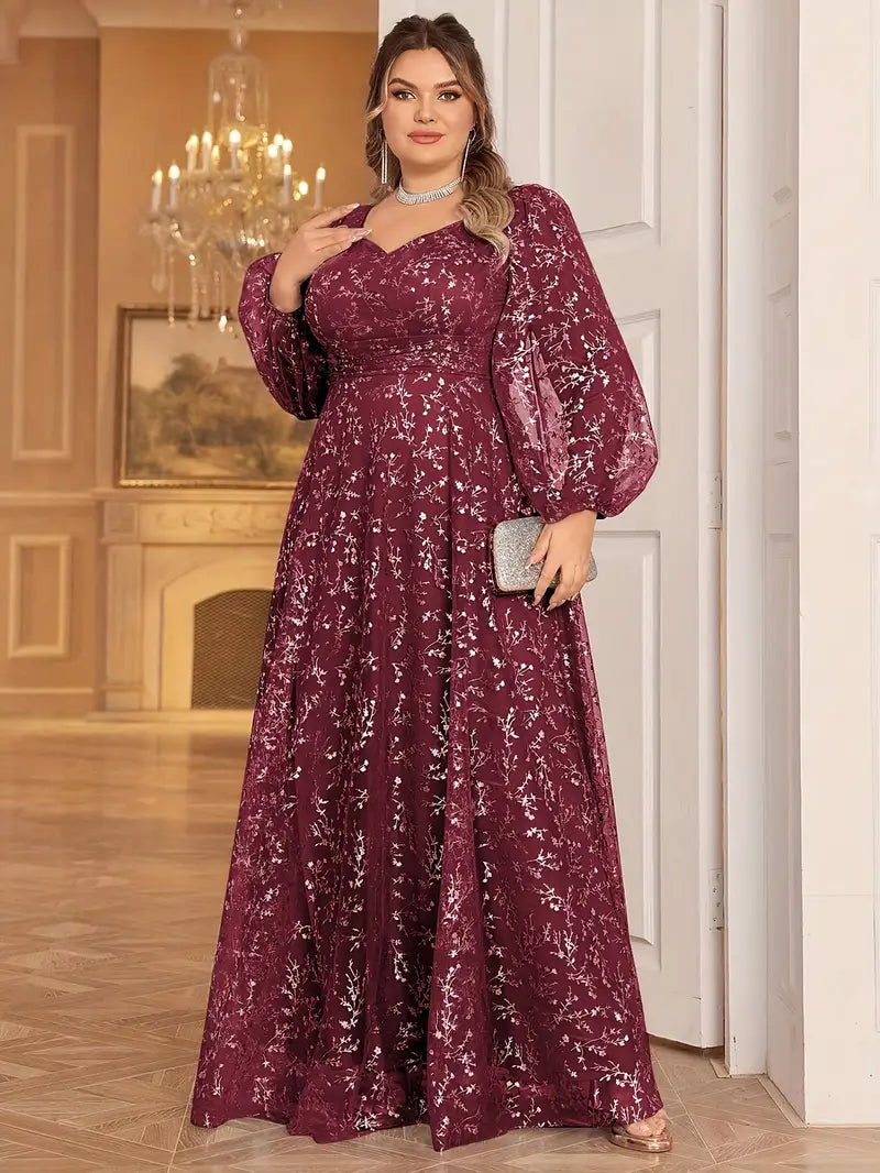 Scarlet Elegance Plus Gown