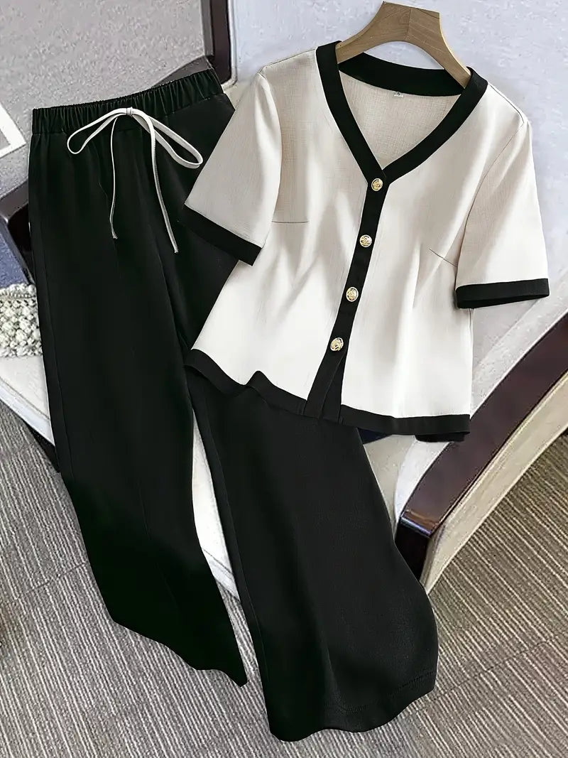 Comfort Chic: Plus-Size Shirt & Pants Set