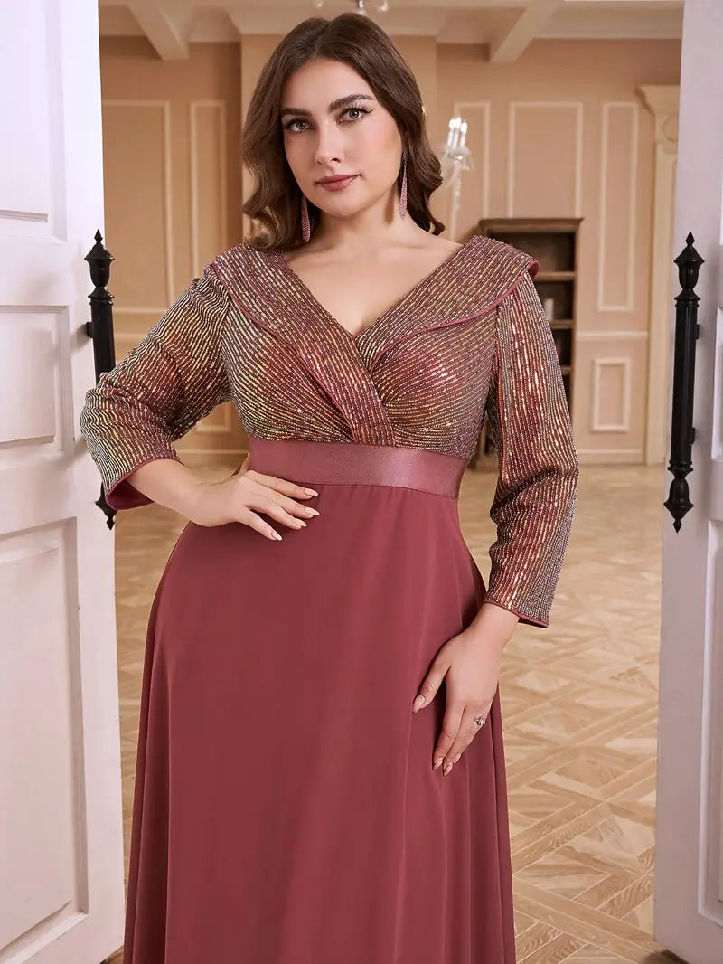 Scarlet Elegance Plus Gown