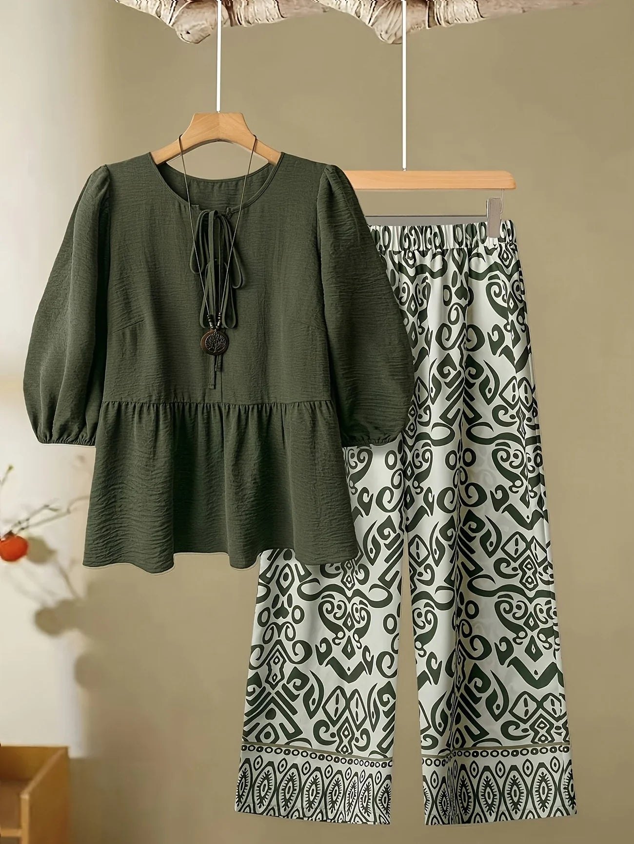 Comfort Chic: Plus-Size Shirt & Pants Set