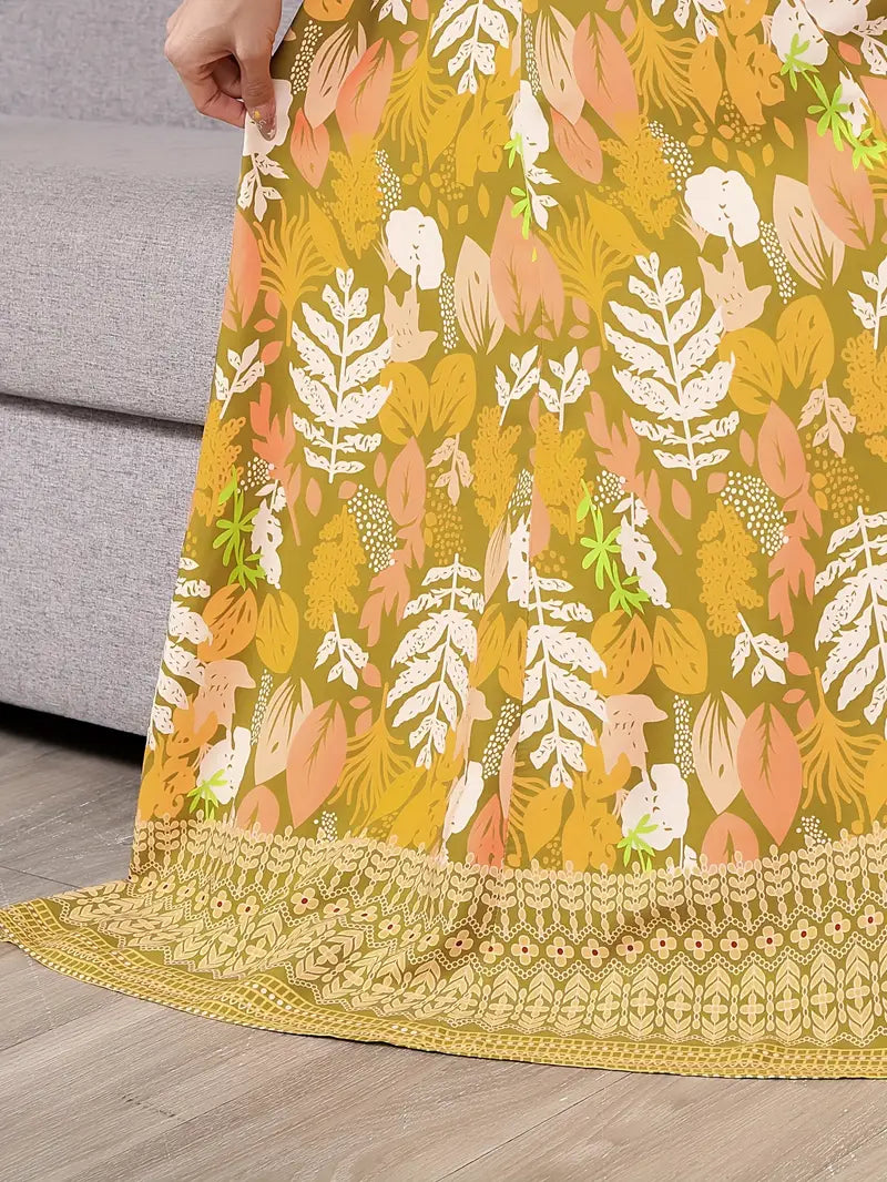 Boho Paisley Maxi Dress – Multicolor Ethnic Print, Flowy & Elegant