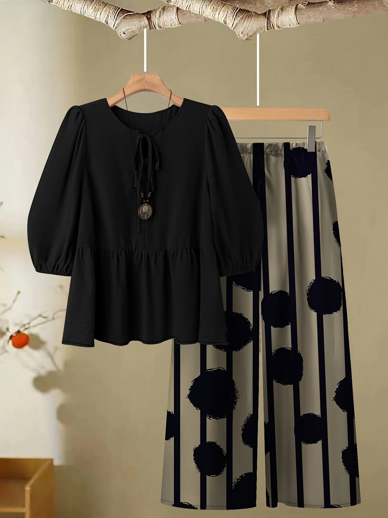 Comfort Chic: Plus-Size Shirt & Pants Set