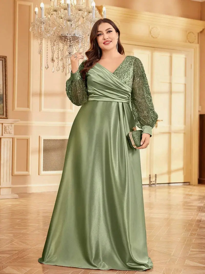 Scarlet Elegance Plus Gown