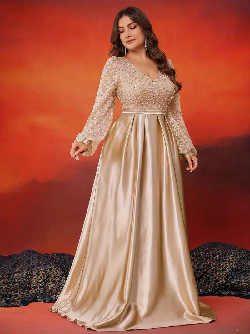 Scarlet Elegance Plus Gown
